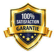 Badge de confiance satisfaction garantie - www.ab-fermetures.fr